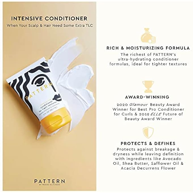 PATTERN BEAUTY BY TRACEE ELLIS ROSS INTENSIVE CONDITIONER, 3 FL OZ, SHEA BUTTER, AVOCADO OIL & VITAMIN E, EXTREME MOISTURE FOR CURLY HAIR, CURL RESTORATION AND TIGHT-TEXTURES, 3A-4C - Image 3